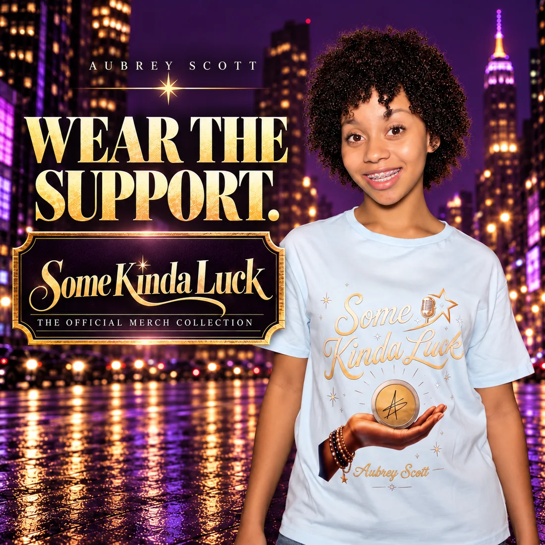 Aubrey Scott's Some Kinda Luck merchandise campaign